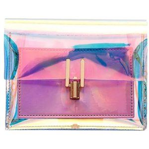 Women Transparent Handbag Colorful Chain Bags Rainbow Purses Clear Jelly Mini Ba